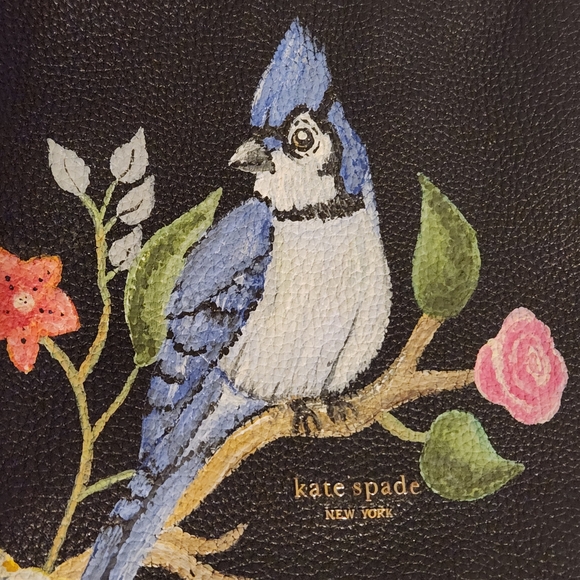 Kate Spade Black Floral Hand Painted Bag - Picture 2 of 3